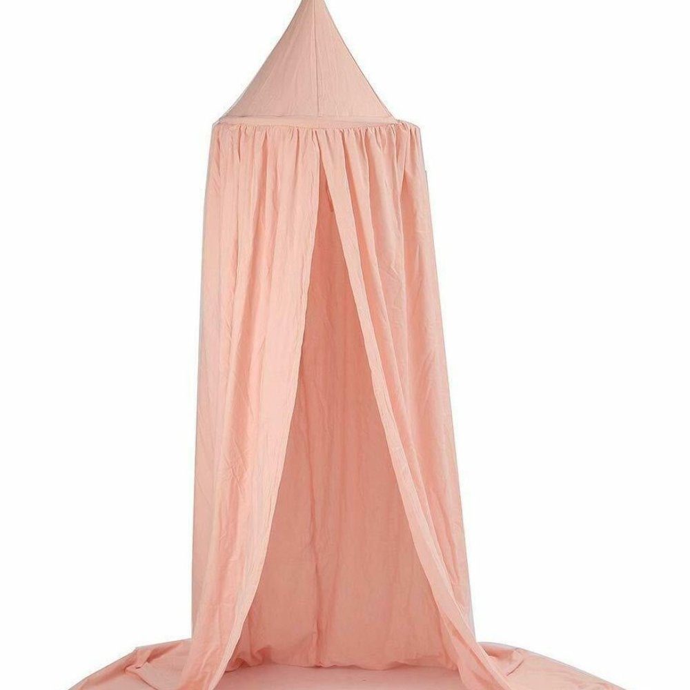 Luxury Cotton Lace Princess Play Dome Tent 2 Color Pink or White - Picture 3 of 11